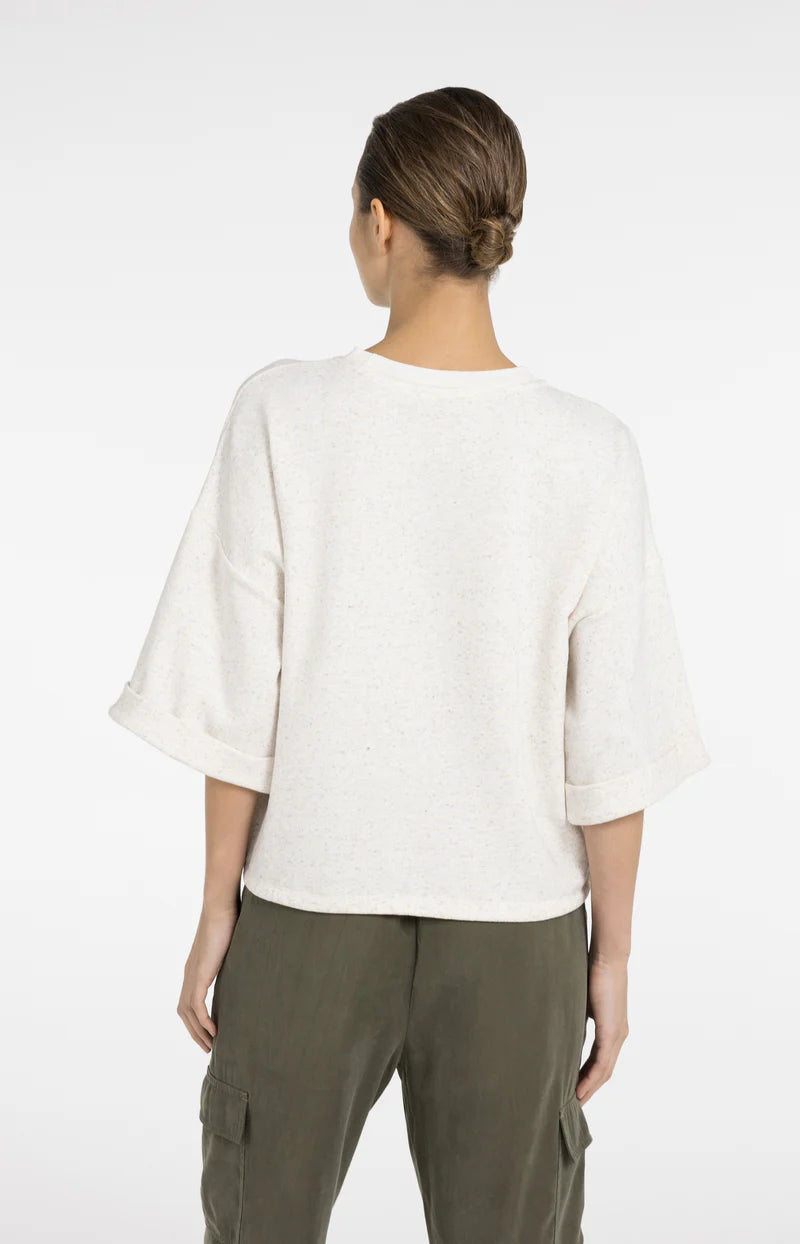 SHORT SLEEVE SWEATSHIRT W ROLL UP & DRAW CORD