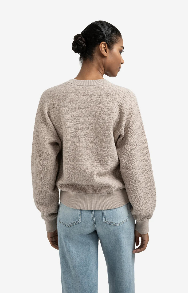 TEXTURED KNITTED BOMBER LS