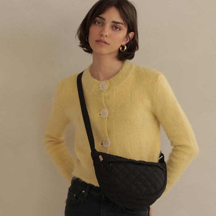 BLACK QUILTED CROSSBODY
