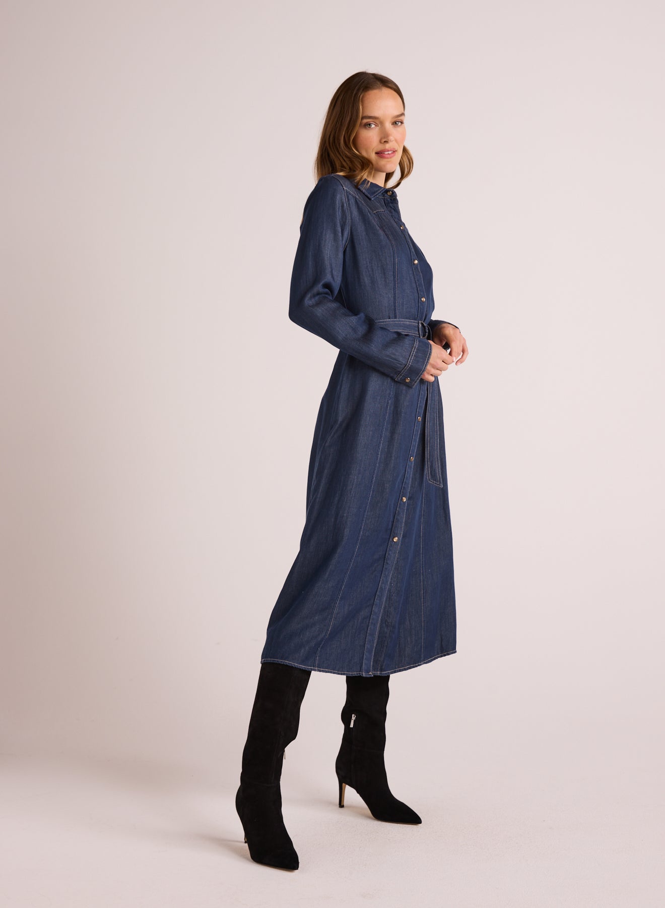 WESTERN YOKE MIDI DRESS