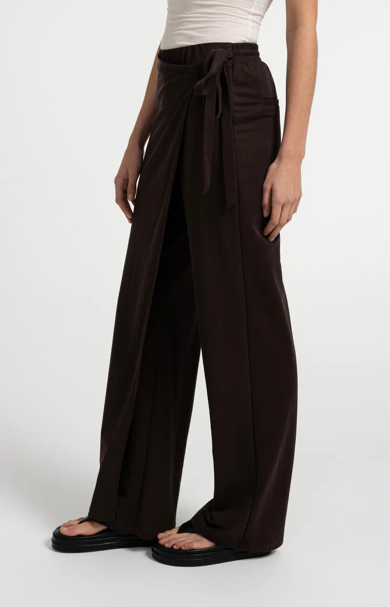 WIDE LEG JERSEY TROUSERS W WRAP EFFECT