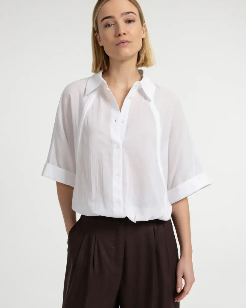 BATWING BLOUSE W BRAIDED DETAIL