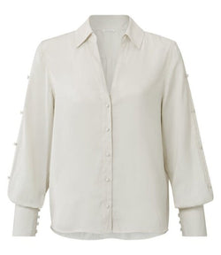 BLOUSE W BUTTON DETAIL ON SLEEVE