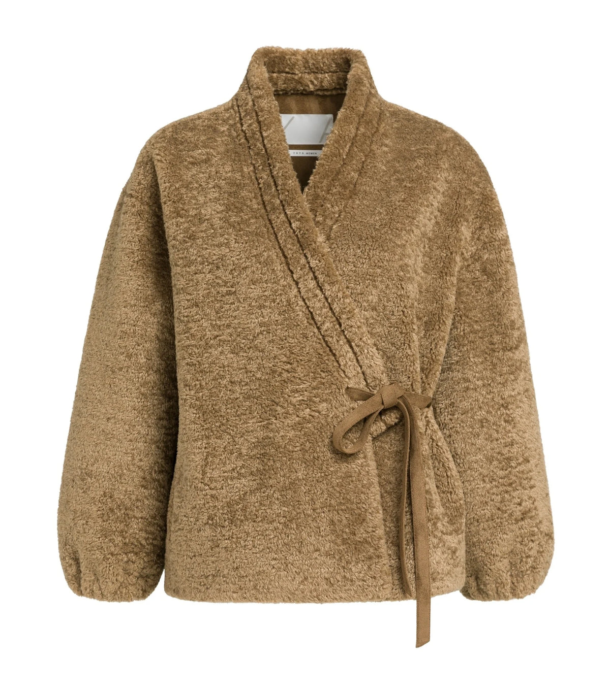 FAUX FUR KIMONO WRAP JACKET