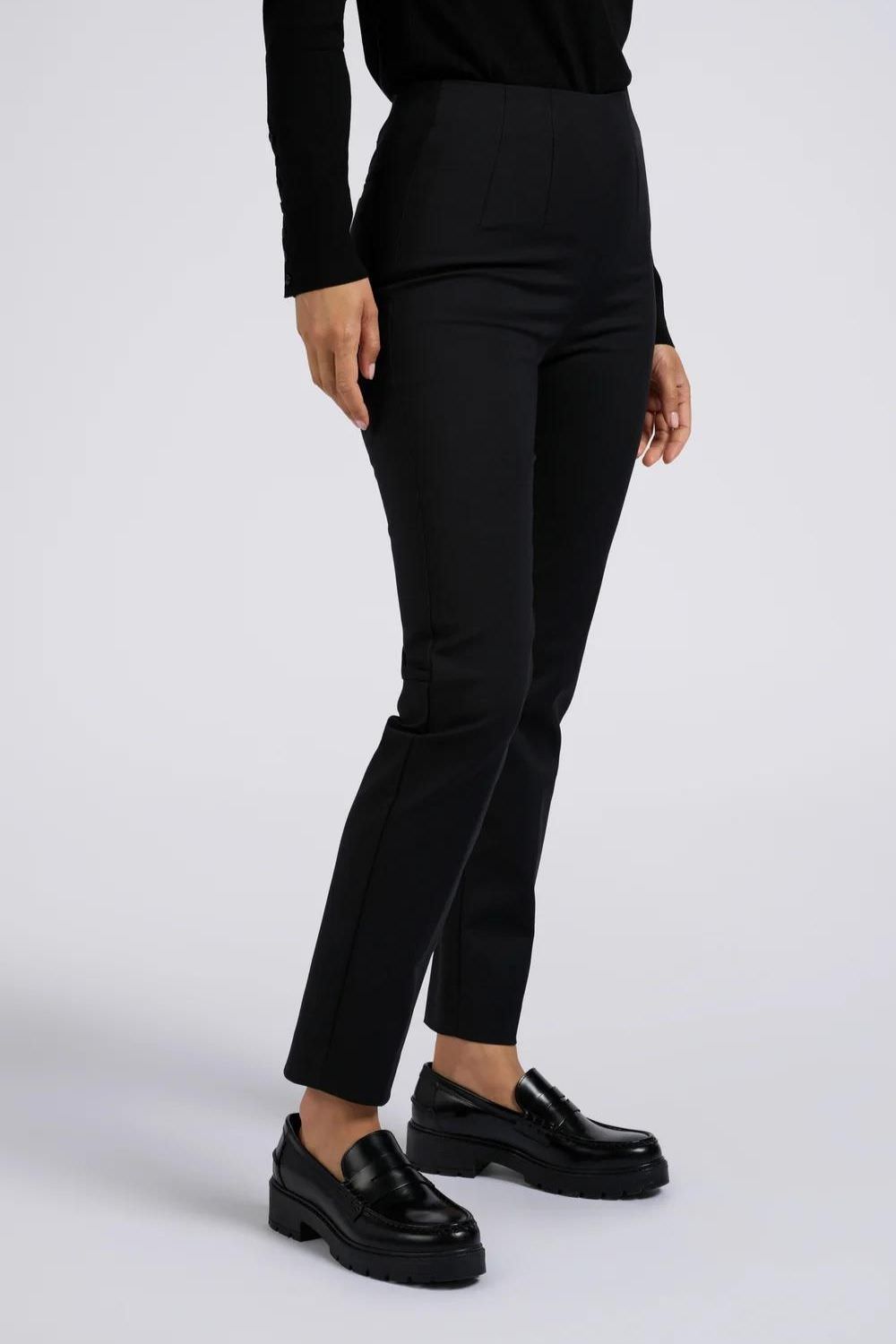 WOVEN HIGH WAIST TROUSERS WITH STRAIGHT LEG