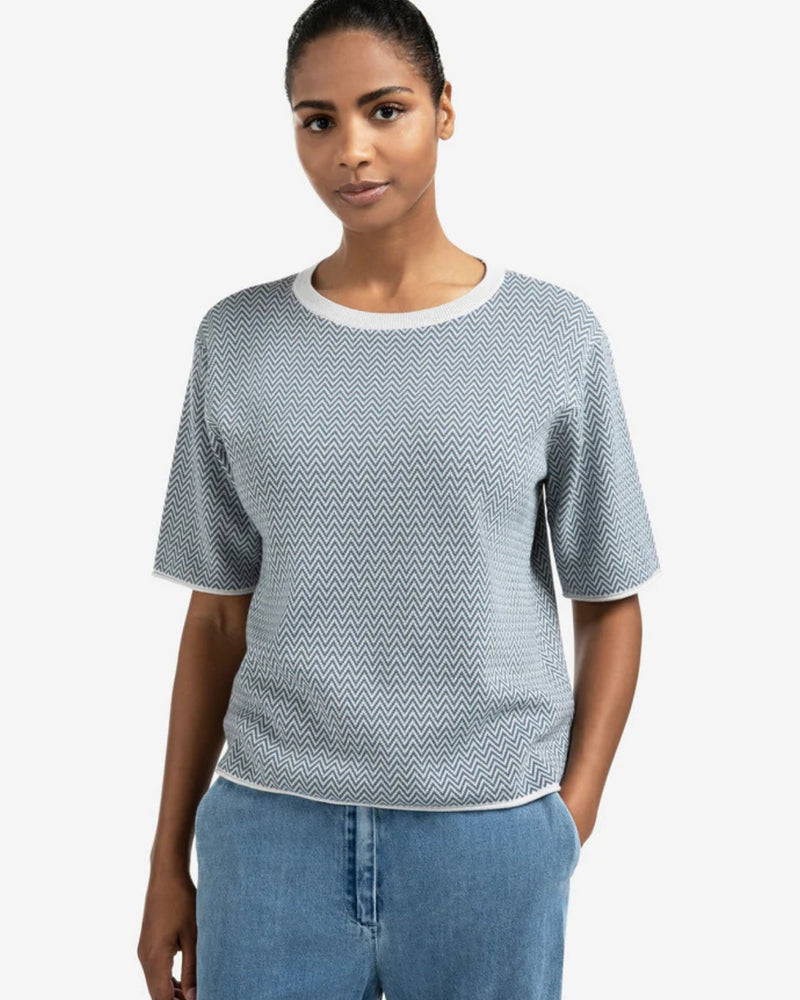 JACQUARD KNITTED T SHIRT