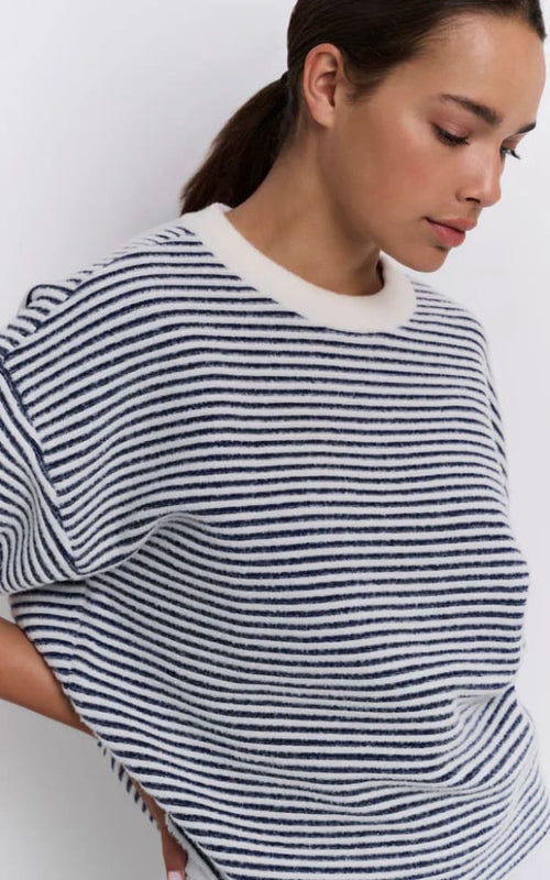 FLUFFY SS STRIPE SWEATER