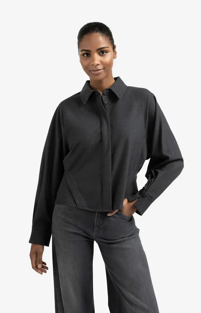 BATWING BLOUSE WITH BACK PLEAT