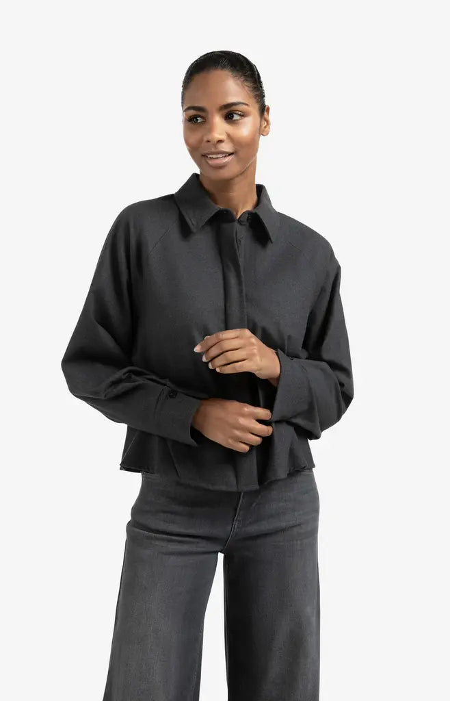 BATWING BLOUSE WITH BACK PLEAT