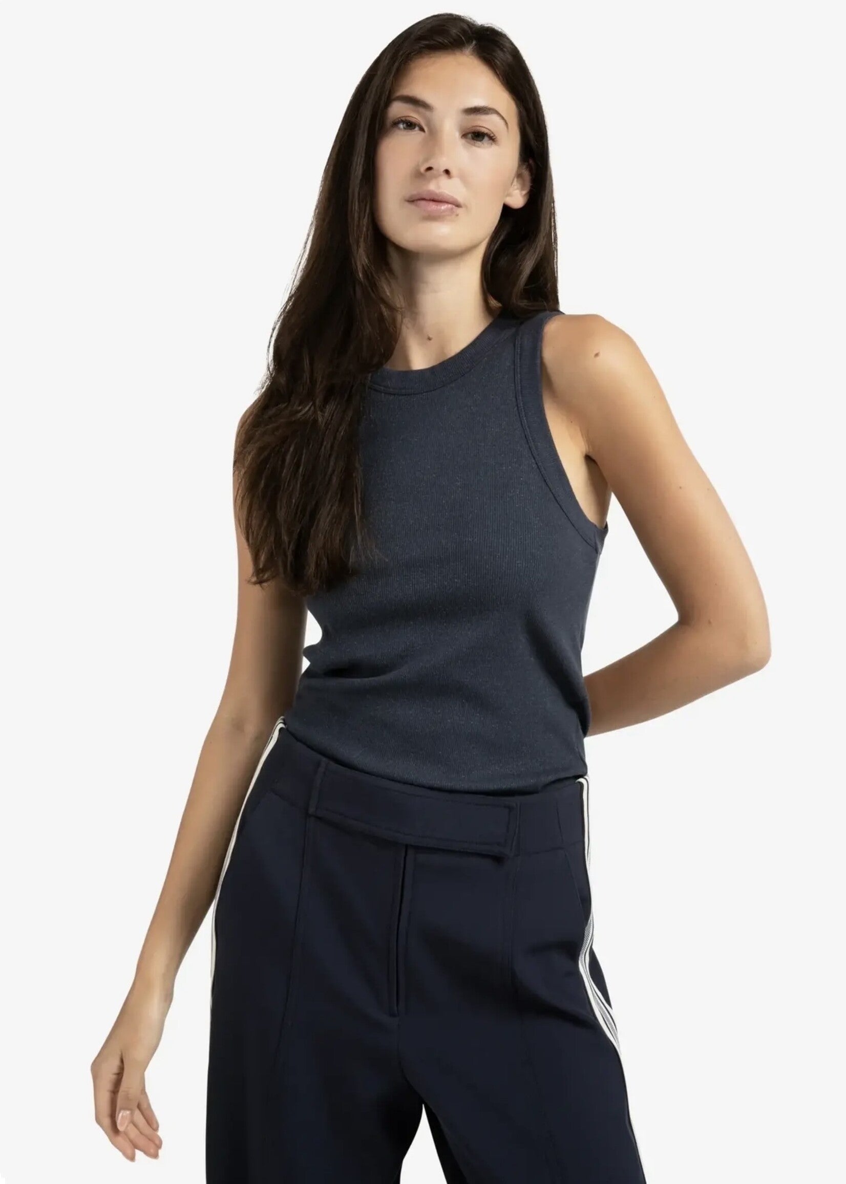 RIB SINGLET WITH METALIC COAT
