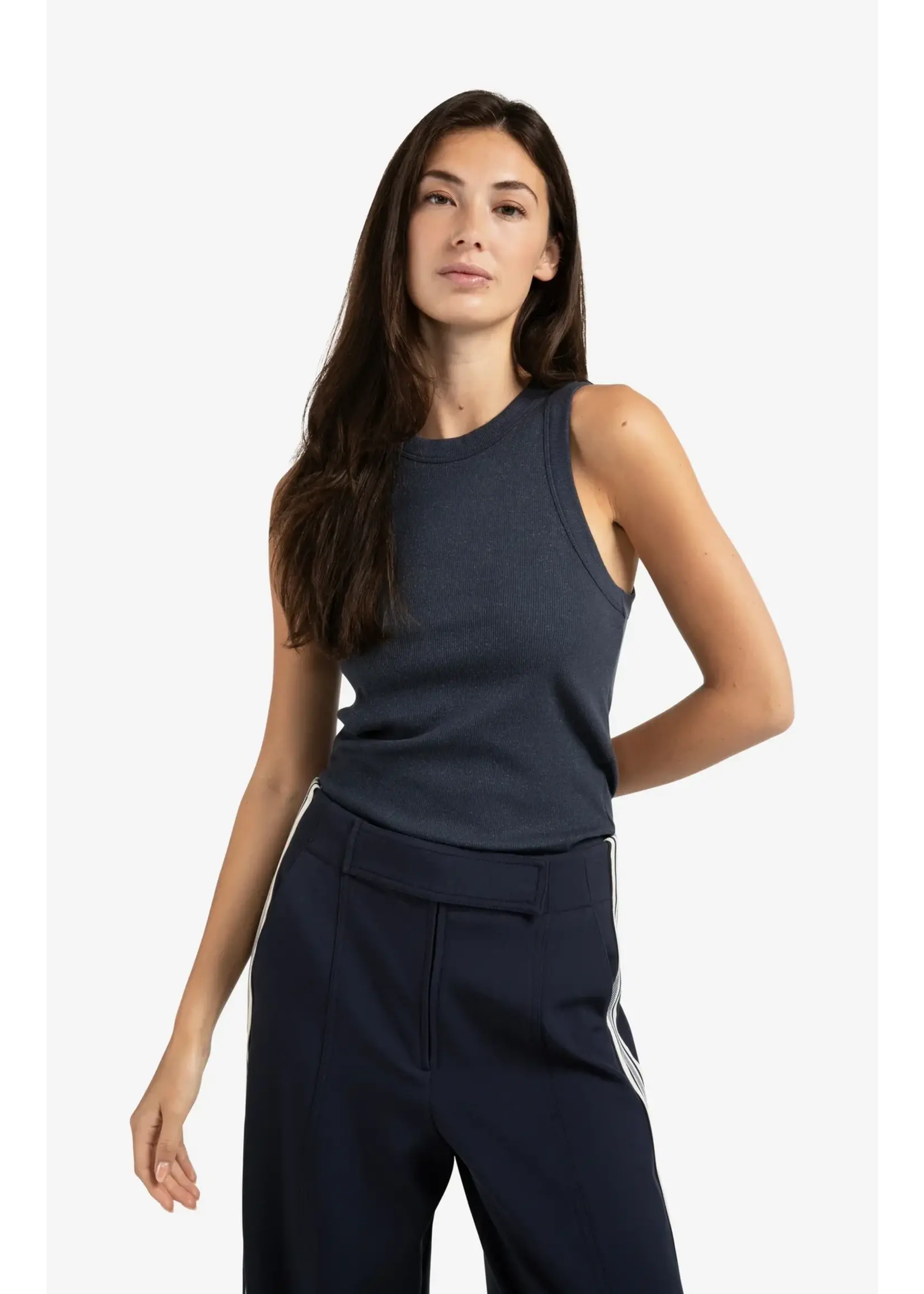 RIB SINGLET WITH METALIC COAT