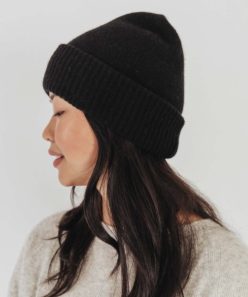 CASHMERE BLEND LOFTY BEANIE